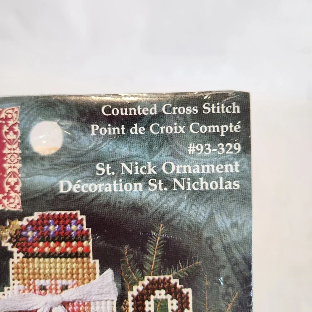 NIP Janlynn Counted Cross Stitch Kit St. Nick Vintage Christmas Ornament‎ 93-329